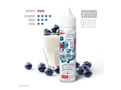 Příchuť Adam's Vape American Series S&V: Blueberry Cookie Yogurt objem 10ml tabáková nálepka Kolek R
