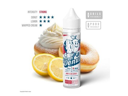 Příchuť Adam's Vape American Series S&V: Lemon Donut objem 10ml tabáková nálepka Kolek R