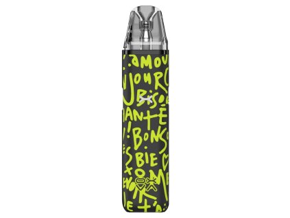 Speciální žlutozelená s černou graffiti variantou elektronické cigarety OXVA Xlim Go s výrazným designem