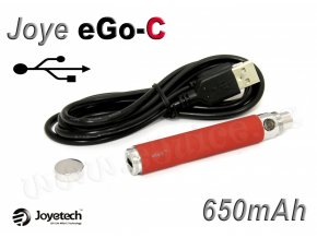 Baterie Joyetech eGo-C / USB passthrough (650mAh) (Červená)