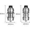 Rozměry clearomizéru Lost Vape Centaurus V2 výška 58,5 mm průměr bubble skla 30 mm průměr základny 26,8 mm