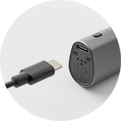 Aspire Zelos Nano, USB-C nabíjení.