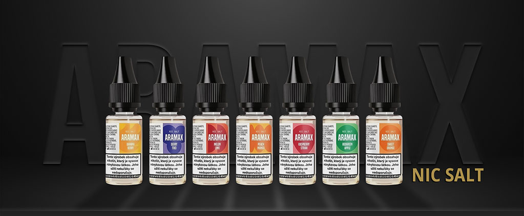 E-liquidy Aramax Salt, banner.