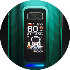 OXVA Vprime Pod Kit, displej.