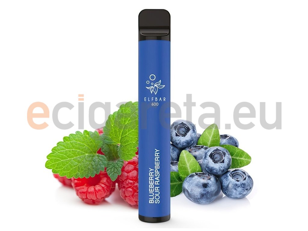 Elf Bar 600 - 20mg - Blueberry Sour Raspberry (Borůvka s malinou), produktový obrázek.