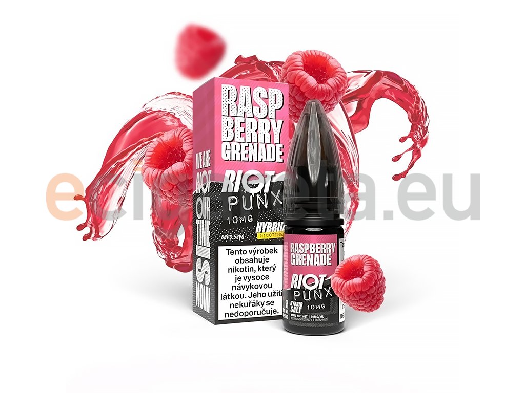 Riot SALT Hybrid - Raspberry Grenade - 10mg, produktový obrázek.