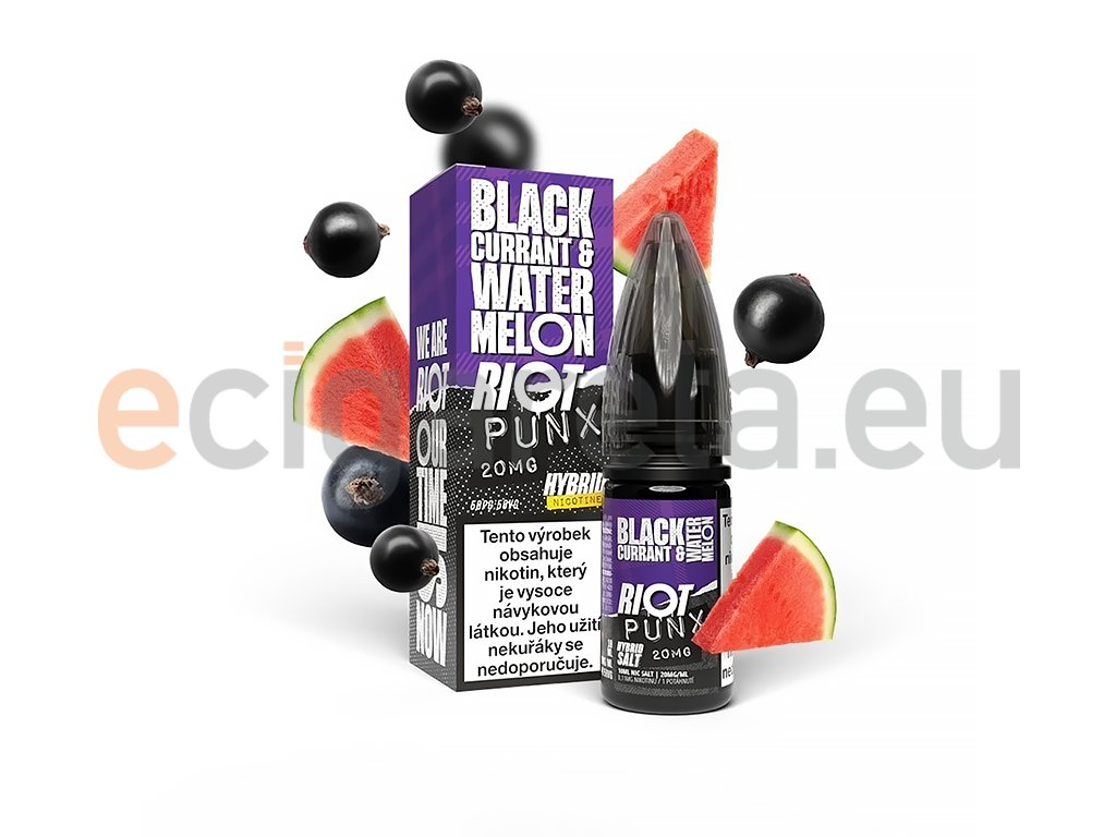 Riot SALT Hybrid - Blackcurrant Watermelon - 20mg, produktový obrázek.