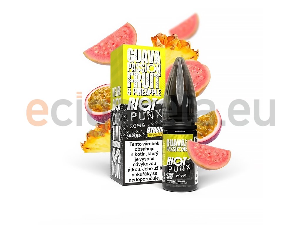 Riot SALT Hybrid - Guava, Passionfruit & Pineapple - 20mg, produktový obrázek.