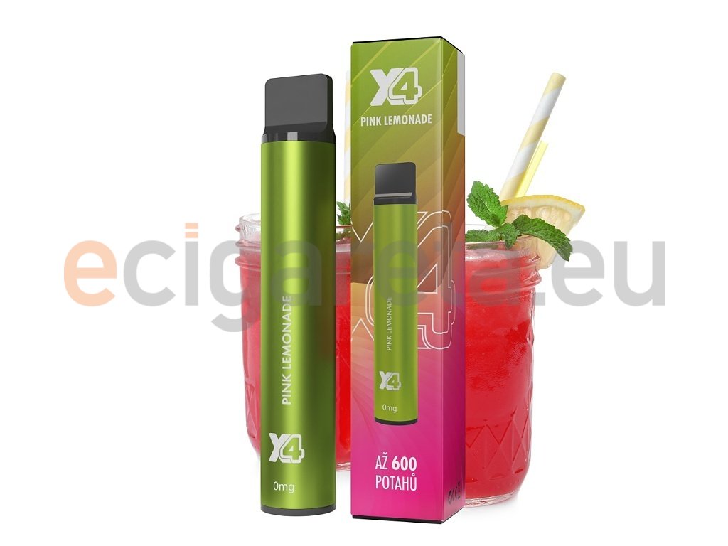 X4 Bar - 0mg - ZERO - Pink Lemonade (Růžová limonáda), produktový obrázek