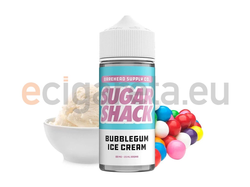 Barehead - Sugar Shack - Shake & Vape - Bubblegum Ice Crem - 20ml, produktový obrázek.