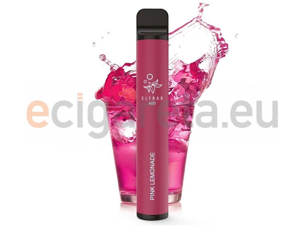 Elf Bar 600 - 0mg - ZERO - Pink Lemonade (Růžová limonáda), produktový obrázek.