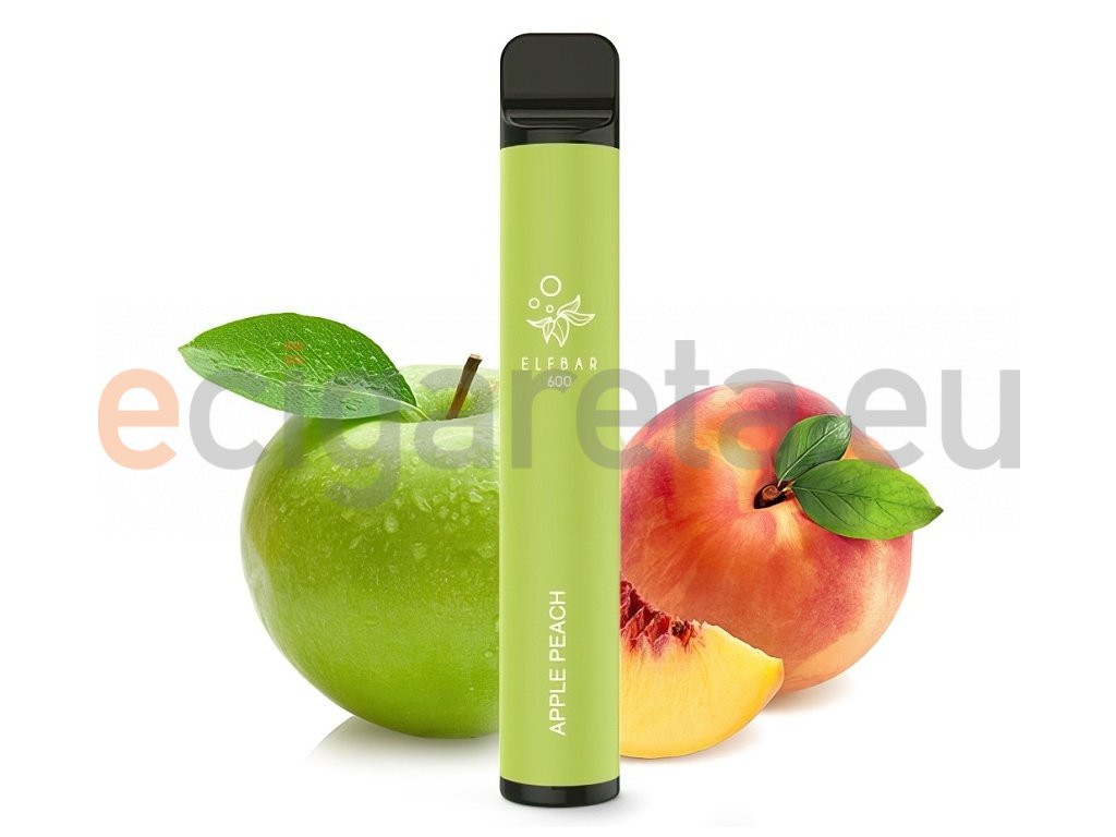 Elf Bar 600 - 0mg - ZERO - Apple Peach (Jablko s broskví), produktový obrázek.