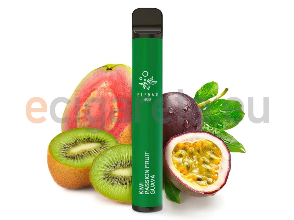 Elf Bar 600 - 0mg - ZERO - Kiwi Passion Fruit Guava (Kiwi, Marakuja, Kvajáva) Zero, produktový obrázek.