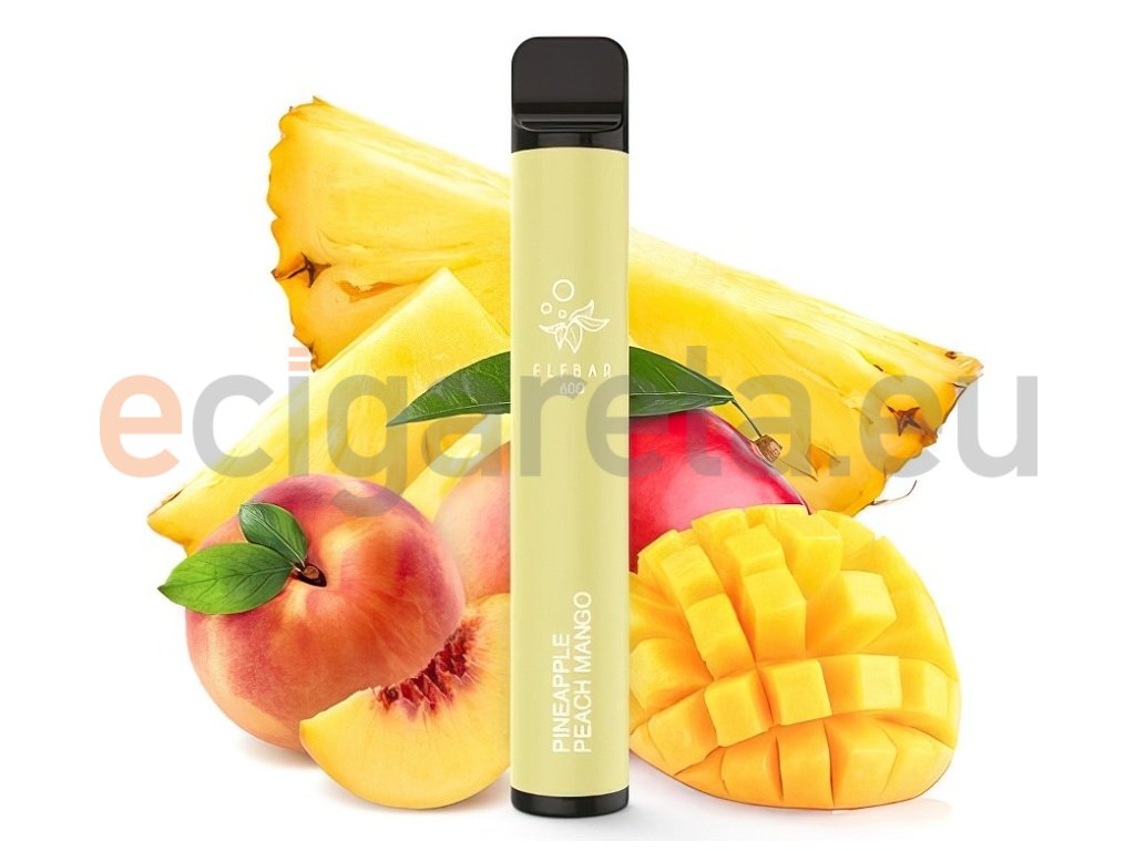 Elf Bar 600 - 20mg - Pineapple Peach Mango (Ananas s broskví a mangem), produktový obrázek.