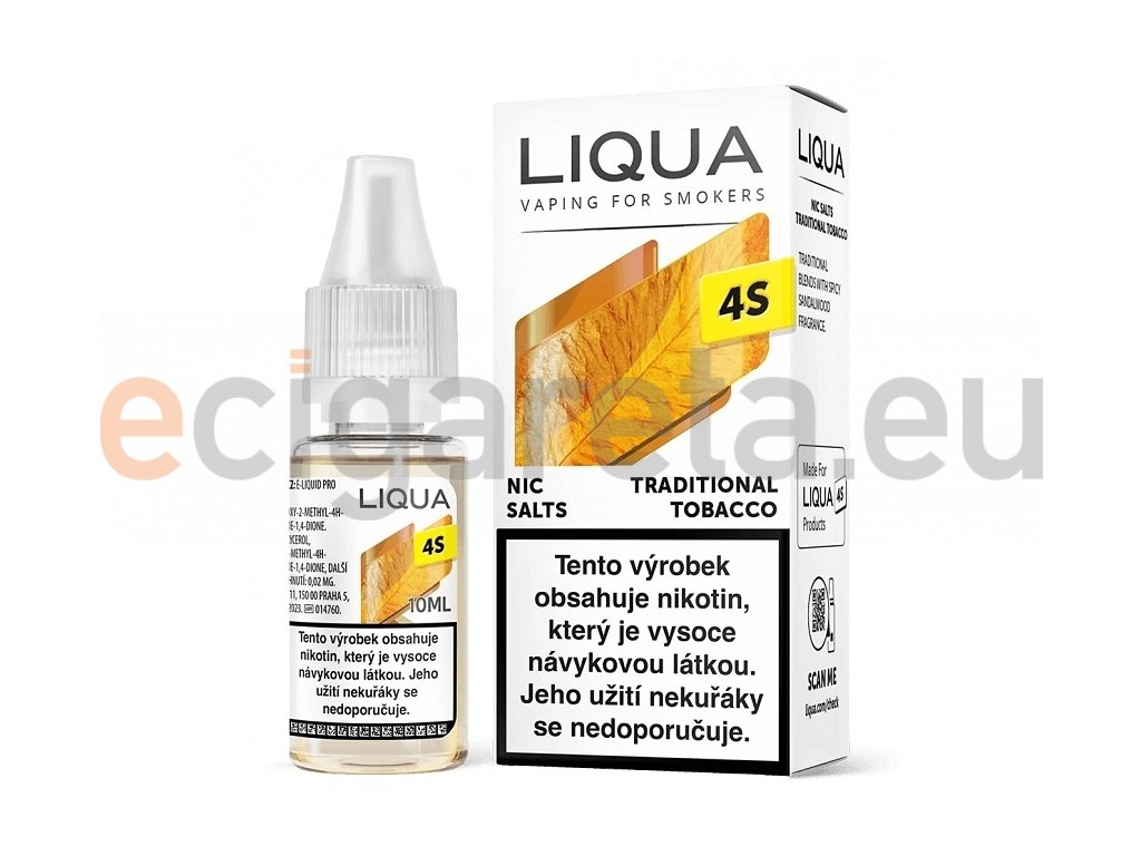 Liqua 4S - Traditional Tobacco - 18mg, produktový obrázek.