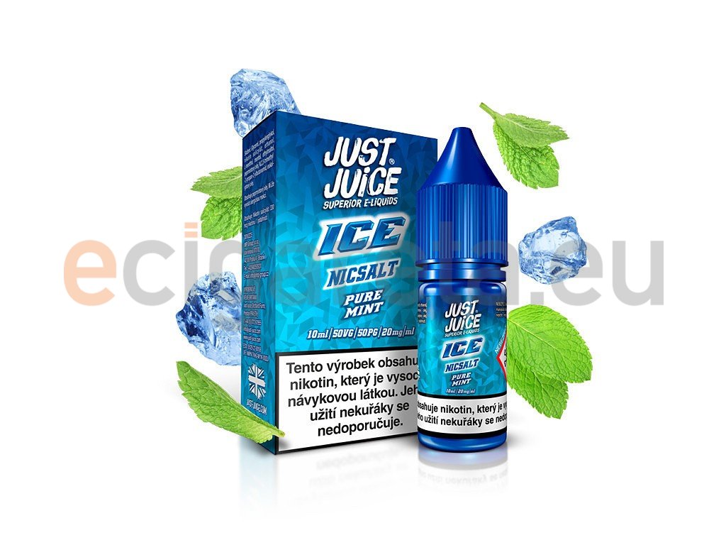 Just Juice Salt - E-liquid - ICE Pure Mint (Máta a mentol) - 11mg, produktový obrázek.
