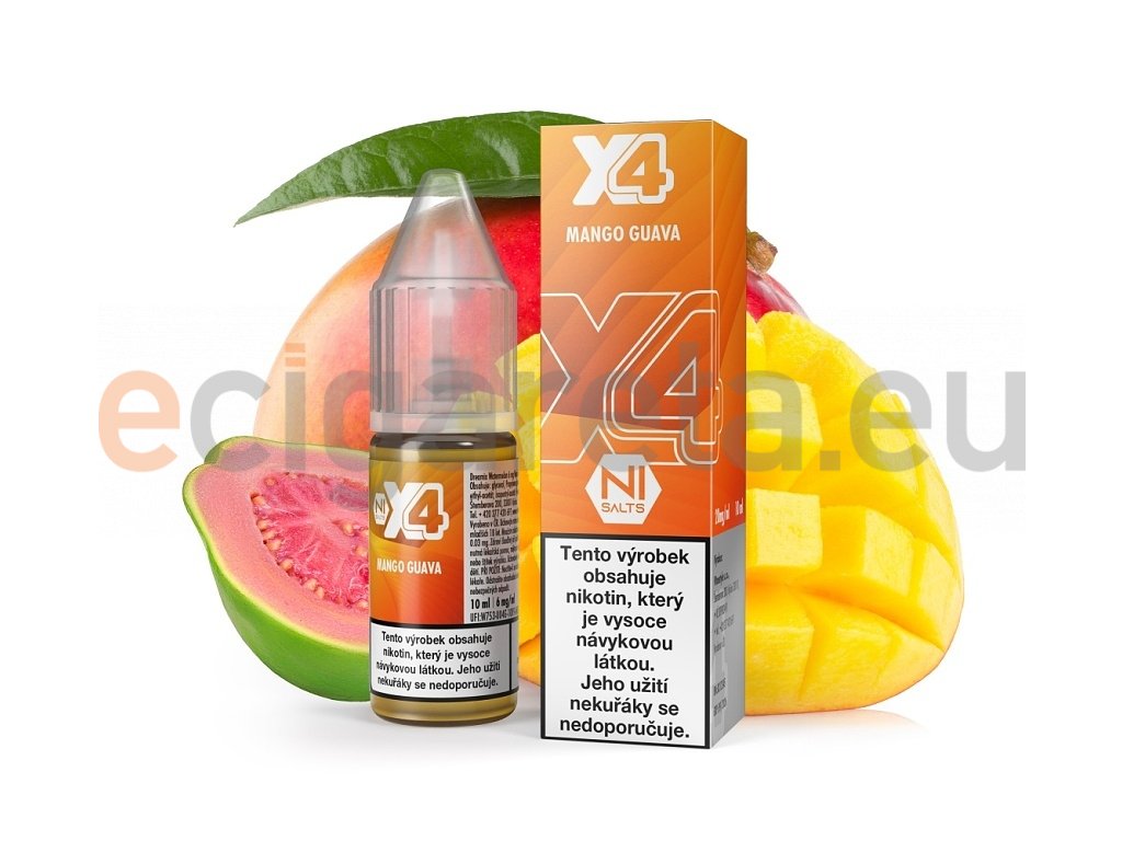 X4 Bar Juice Salt - E-liquid - Mango Guava (Mango a guava) - 10mg, produktový obrázek.