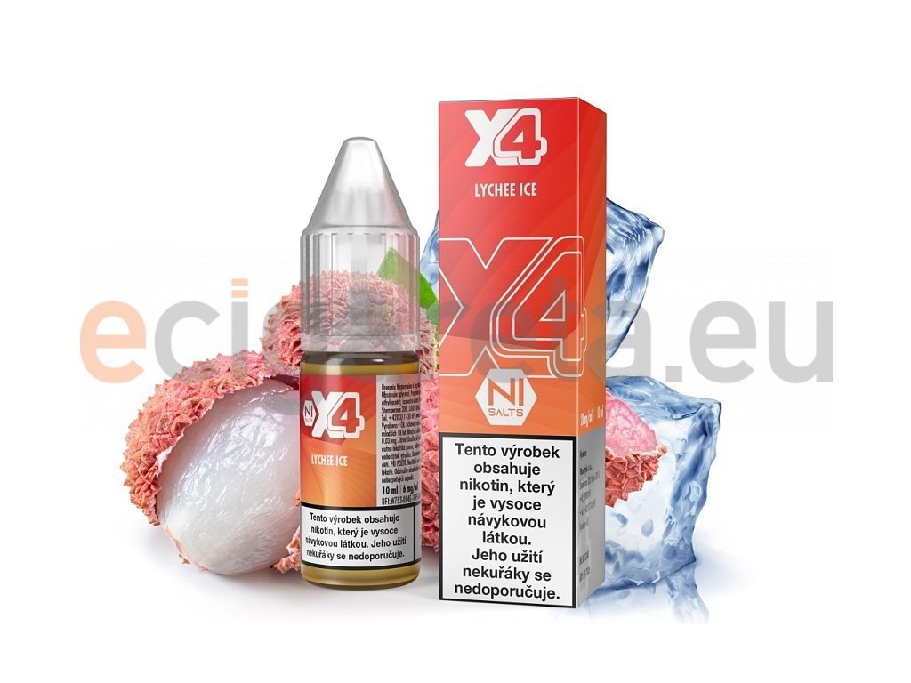 X4 Bar Juice Salt - E-liquid - Lychee ICE (Chladivé liči) - 20mg, produktový obrázek.