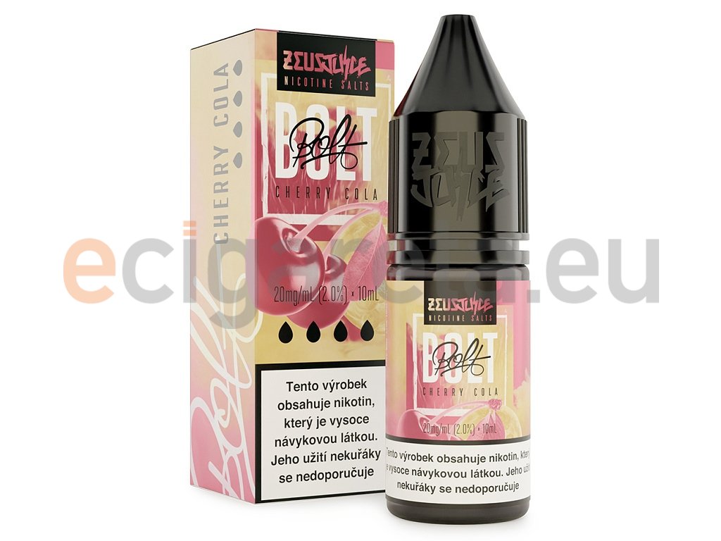 Zeus Juice BOLT Salt - E-liquid - Cherry Cola - 10ml - 20mg, produktový obrázek.