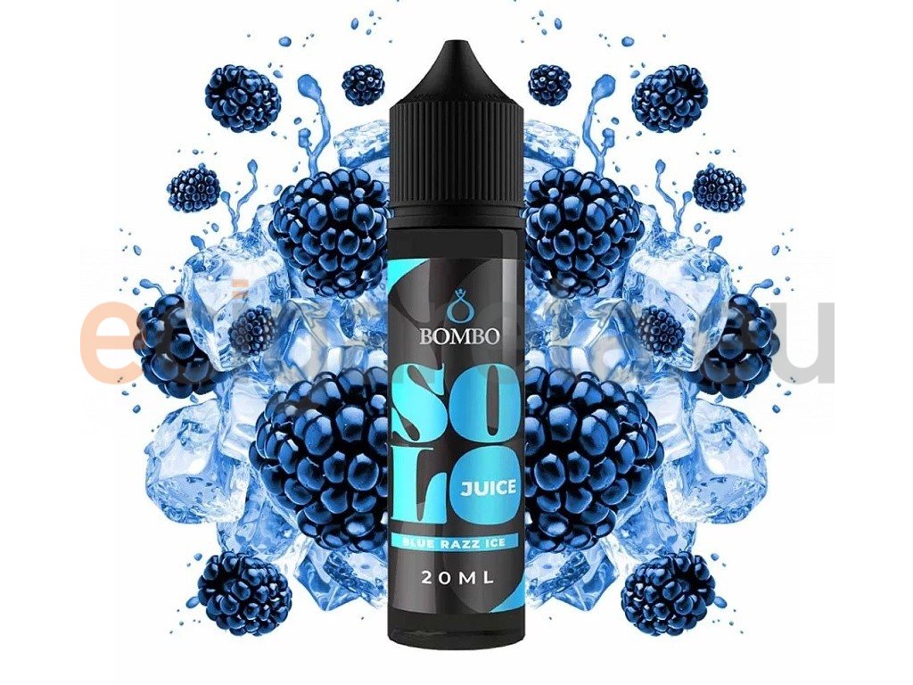 Bombo - Solo Juice - S&V - Blue Razz ICE (Ledové maliny) - 20ml, produktový obrázek.
