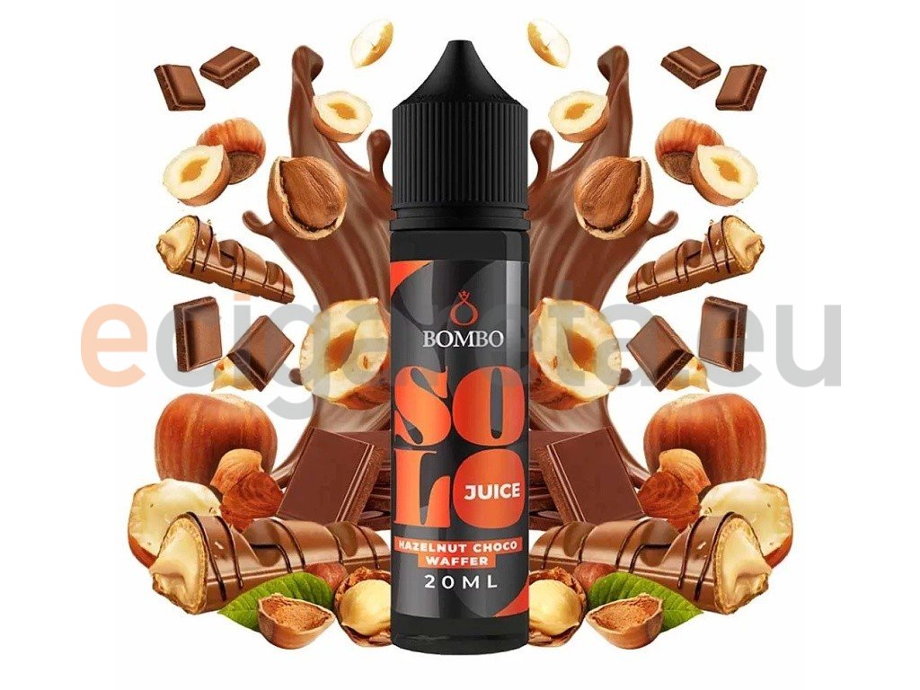 Bombo - Solo Juice - S&V - Hazelnut Choco Waffer (Oříškové čokoládové vafle) - 20ml, produktový obrázek.
