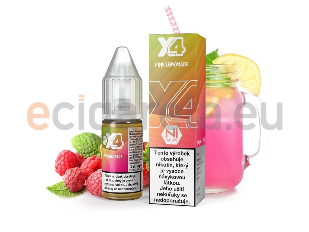 X4 Bar Juice Salt - E-liquid - Pink Lemonade (Růžová limonáda) - 20mg, produktový obrázek.