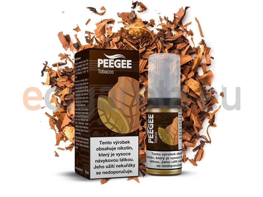 PEEGEE - E-liquid - Čistý tabák - 12mg, produktový obrázek.