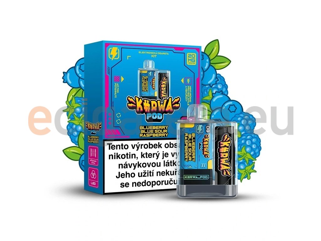 Kurwa Pod - Starter Kit - Blueberry Blue Sour Raspberry, produktový obrázek.