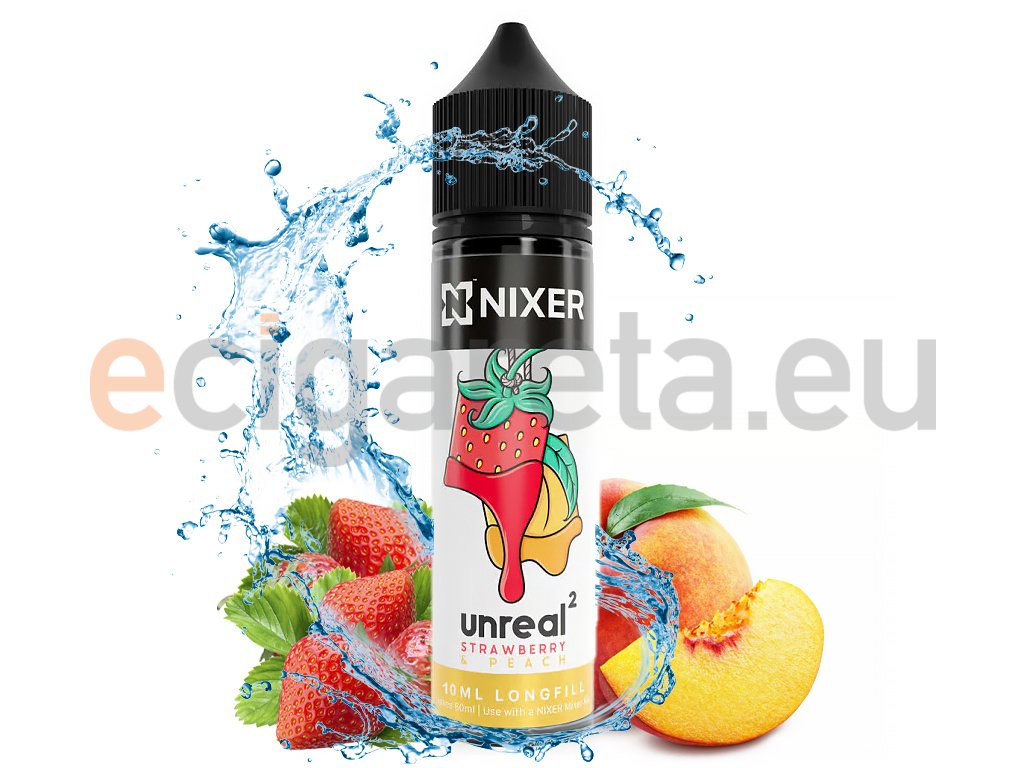 Nixer Unreal 2 - S&V - Strawberry & Peach - 10ml, produktový obrázek.