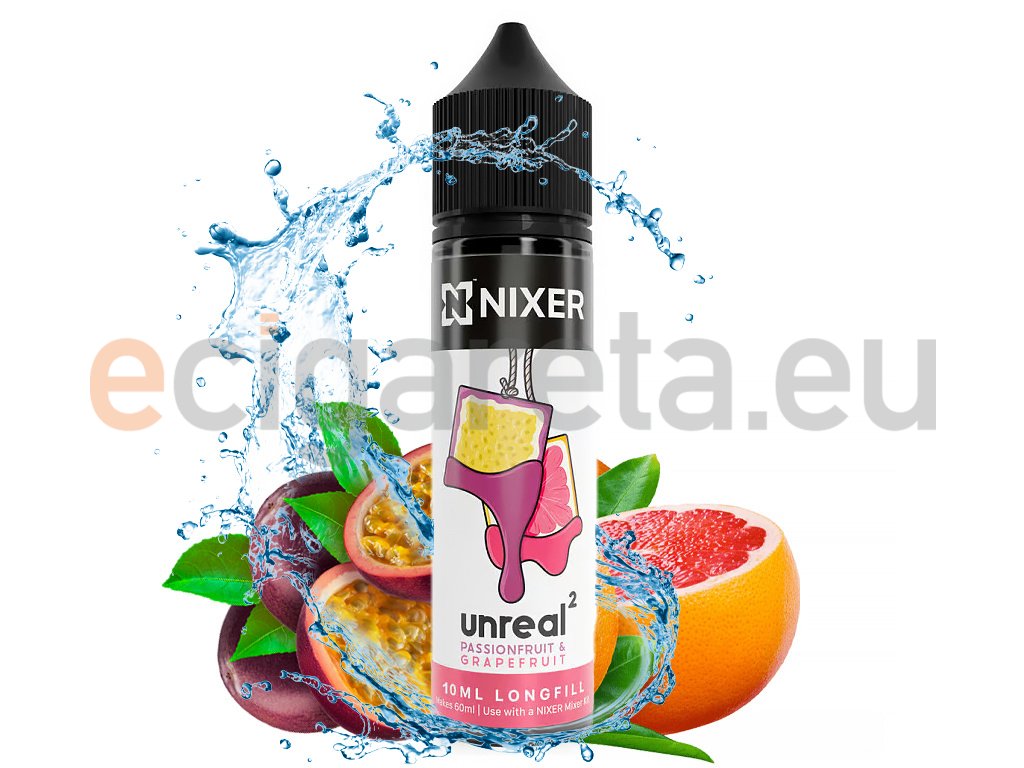 Nixer Unreal 2 - S&V - Passionfruit & Grapefruit - 10ml, produktový obrázek.