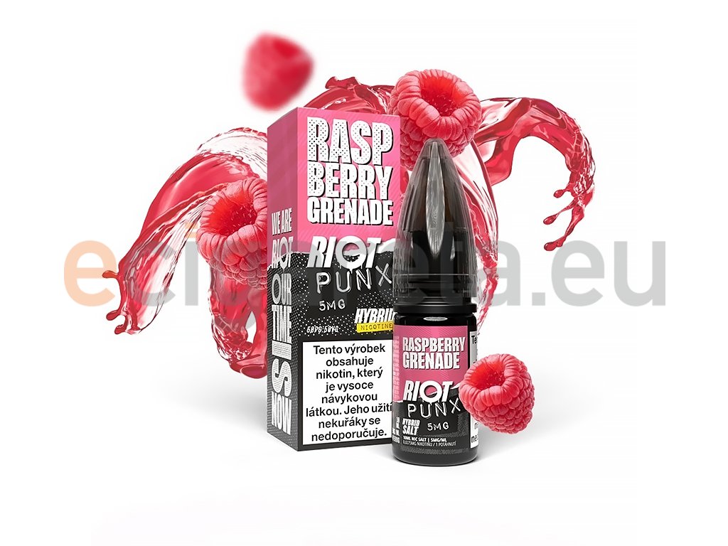 Riot SALT Hybrid - Raspberry Grenade - 5mg, produktový obrázek.