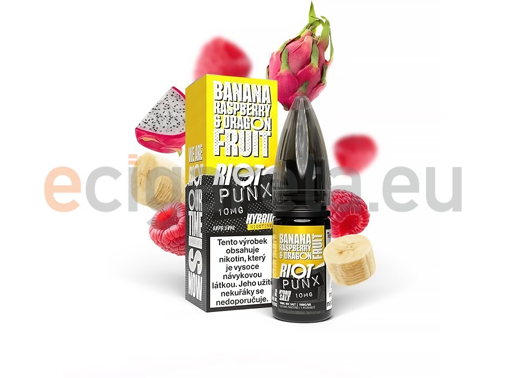 Riot SALT Hybrid - Banana Raspberry & Dragon Fruit - 10mg, produktový obrázek.