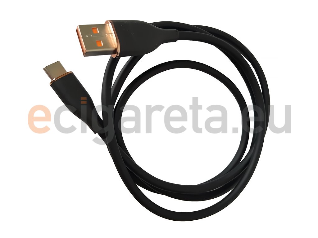 Rychlonabíjecí kabel USB-C 66W 1m černý, produktový obrázek.