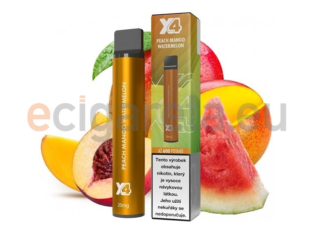 X4 Bar - 20mg - Peach Mango Watermelon, produktový obrázek.