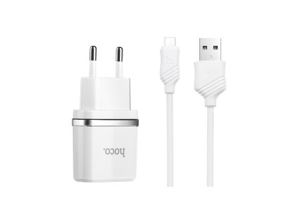 Nabíječka Hoco C12 Dual Micro USB (5V / 2,4A) (Bílá)