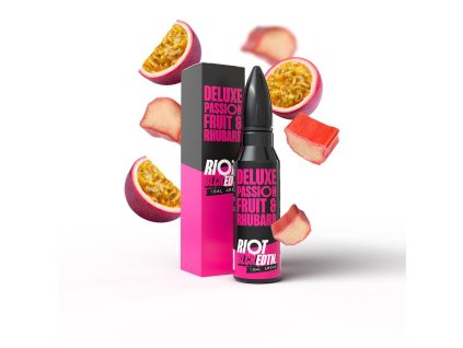 Příchuť Riot Squad BLCK EDTN S&V: Deluxe Passionfruit & Rhubarb (Marakuja s rebarborou) objem 10ml