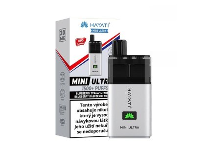 Hayati Mini Ultra 1500 - Blueberry Strawberry Menthol Blueberry Raspberry - 20mg Menthol, produktový obrázek.