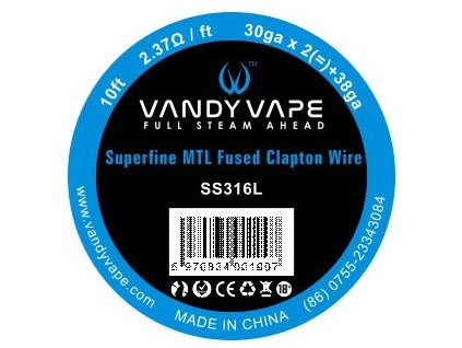 Vandy Vape Superfine MTL odporový drát SS316 3m