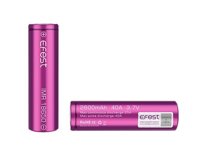 Efest baterie typ 18650 2600mAh 40A