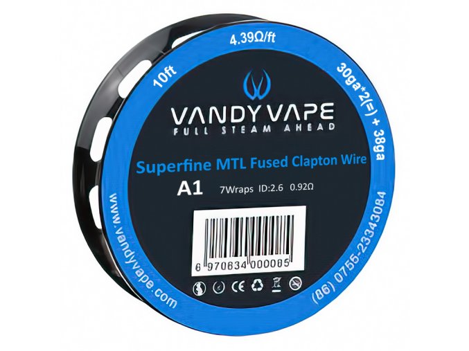 Vandy Vape - Kanthal - Superfine MTL Fused Clapton - Kanthal A1 - odporový drát - 3 m
