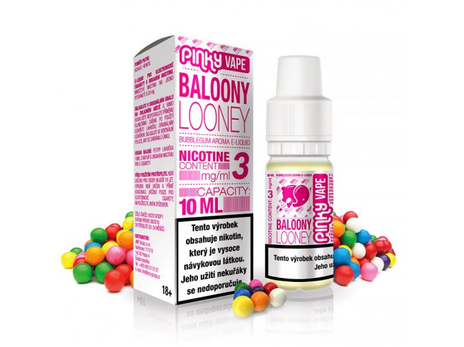 Pinky Vape - E-liquid - 10ml - 12mg - Baloony Looney (Sladká žvýkačka)