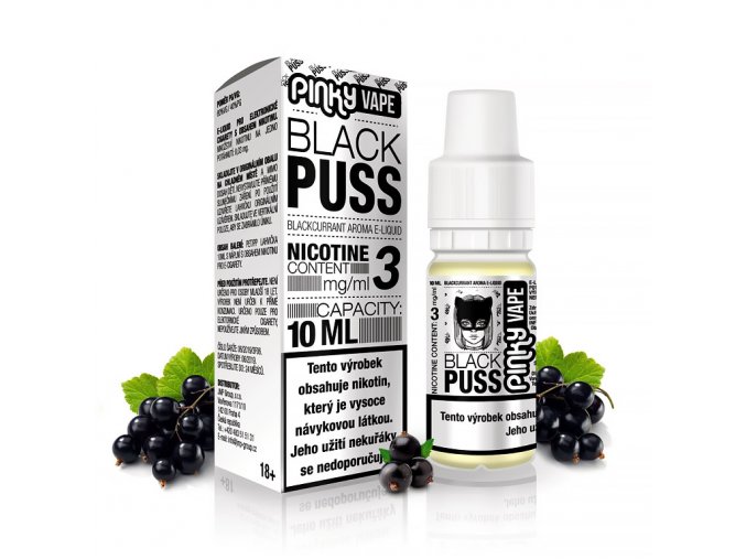 Pinky Vape - E-liquid - 10ml - 0mg - Black Puss (Černý rybíz)