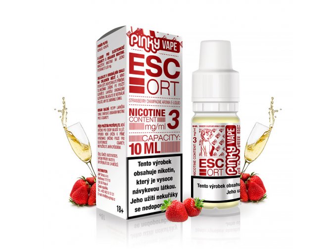 Pinky Vape - E-liquid - 10ml - 0mg - Escort (Sekt & Jahoda)