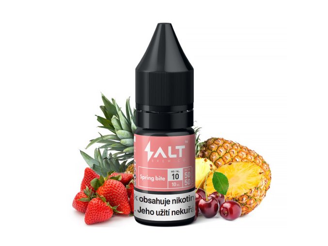 Salt Brew CO - 10ml - 10mg - Spring Bite (Jahoda, třešeň a ananas)