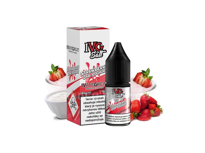 E-liquid IVG Salt 10ml / 10mg: Strawberry Jam Yoghurt (Jogurt s jahodovým džemem)