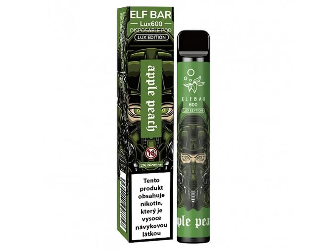 Elf Bar 600 Lux Edition - 20mg - Apple Peach (Jablko s brosví), produktový obrázek.