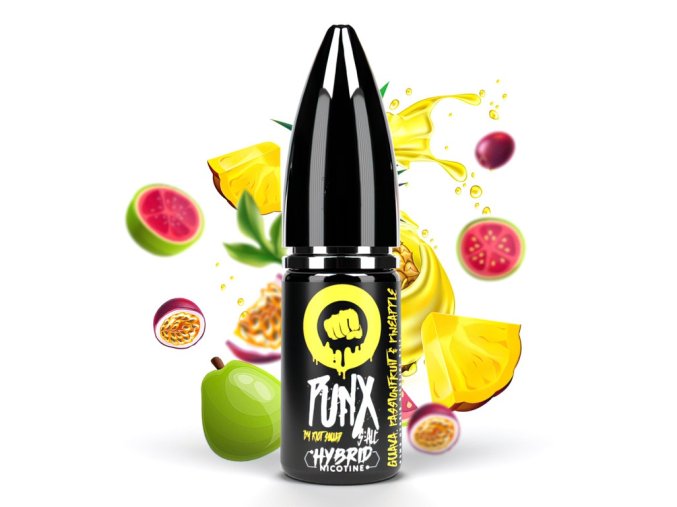 Riot SALT Hybrid - E-liquid - Guava, Passionfruit & Pineapple (Guava, marakuja & ananas) - 10mg, produktový obrázek.