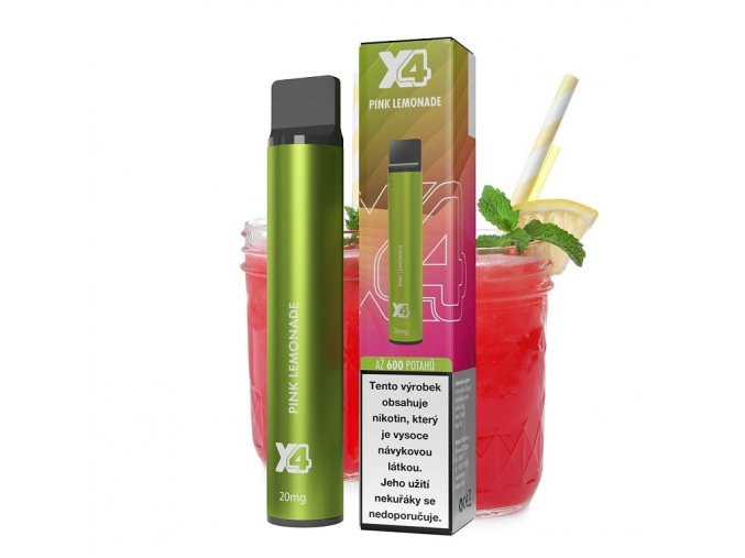 X4 Bar - 20mg - Pink Lemonade (Růžová limonáda), produktový obrázek