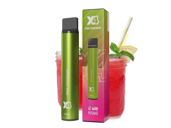 X4 Bar - 0mg - ZERO - Pink Lemonade (Růžová limonáda), produktový obrázek