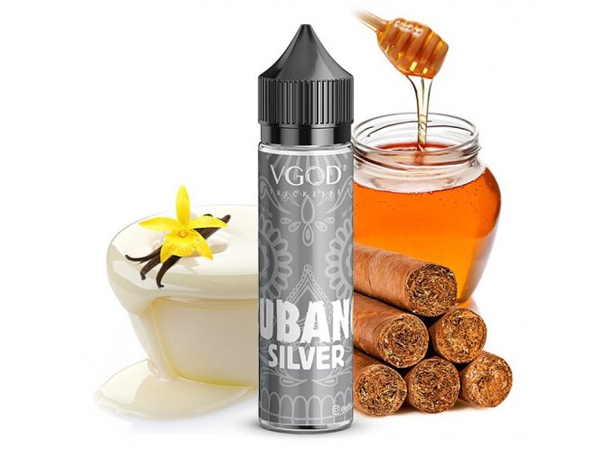 VGOD - Shake & Vape - Cubano Silver (Sladký doutníkový tabák) - 20ml, produktový obrázek.